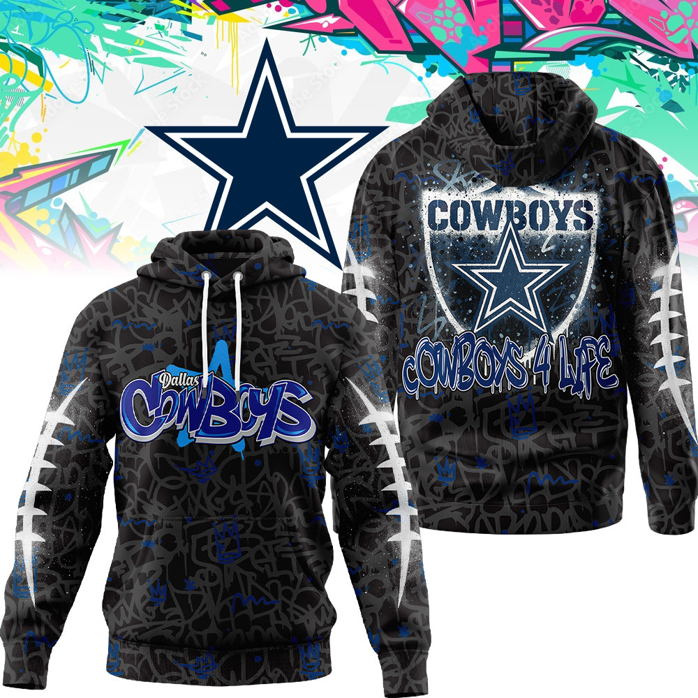 Dallas Cowboys  Premium NFL Special Graffiti My Team 4 Life Hoodie Men