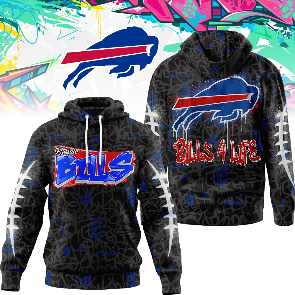 Buffalo Bills  Premium NFL Special Graffiti My Team 4 Life Hoodie Men