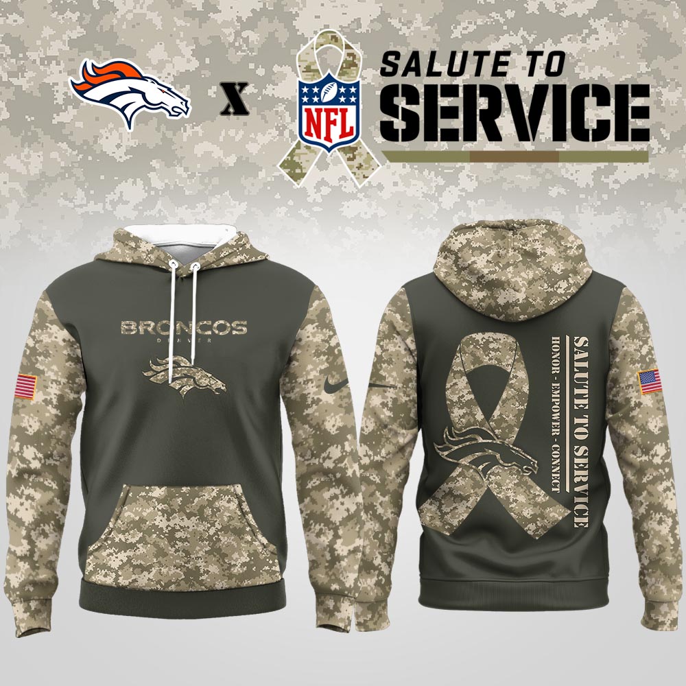 Denver Broncos  Premium NFL Salute To Service Hoodie Men