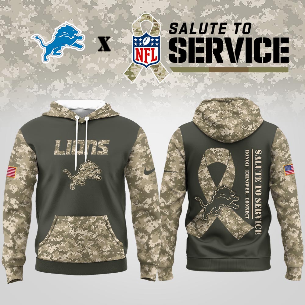 Detroit Lions  Premium NFL Salute To Service Hoodie Men