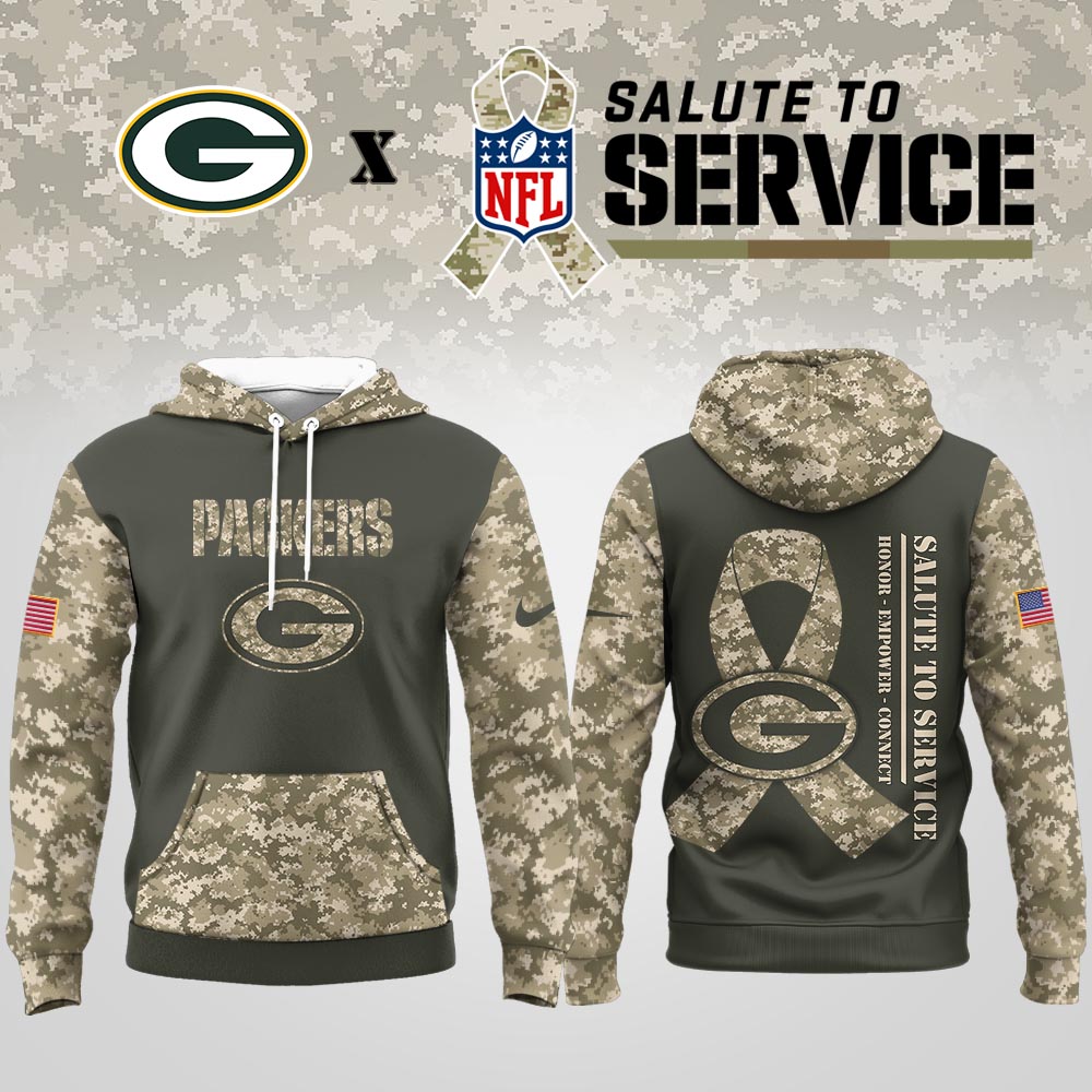 Green Bay Packers  Premium NFL Salute To Service Hoodie Men