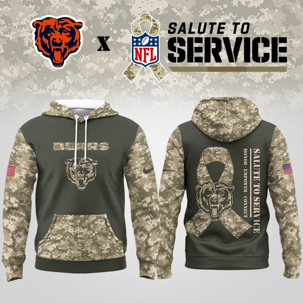 Chicago Bears  Premium NFL Salute To Service Hoodie Men