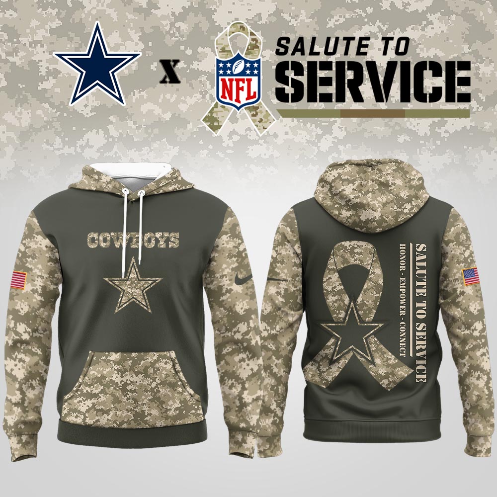 Dallas Cowboys  Premium NFL Salute To Service Hoodie Men