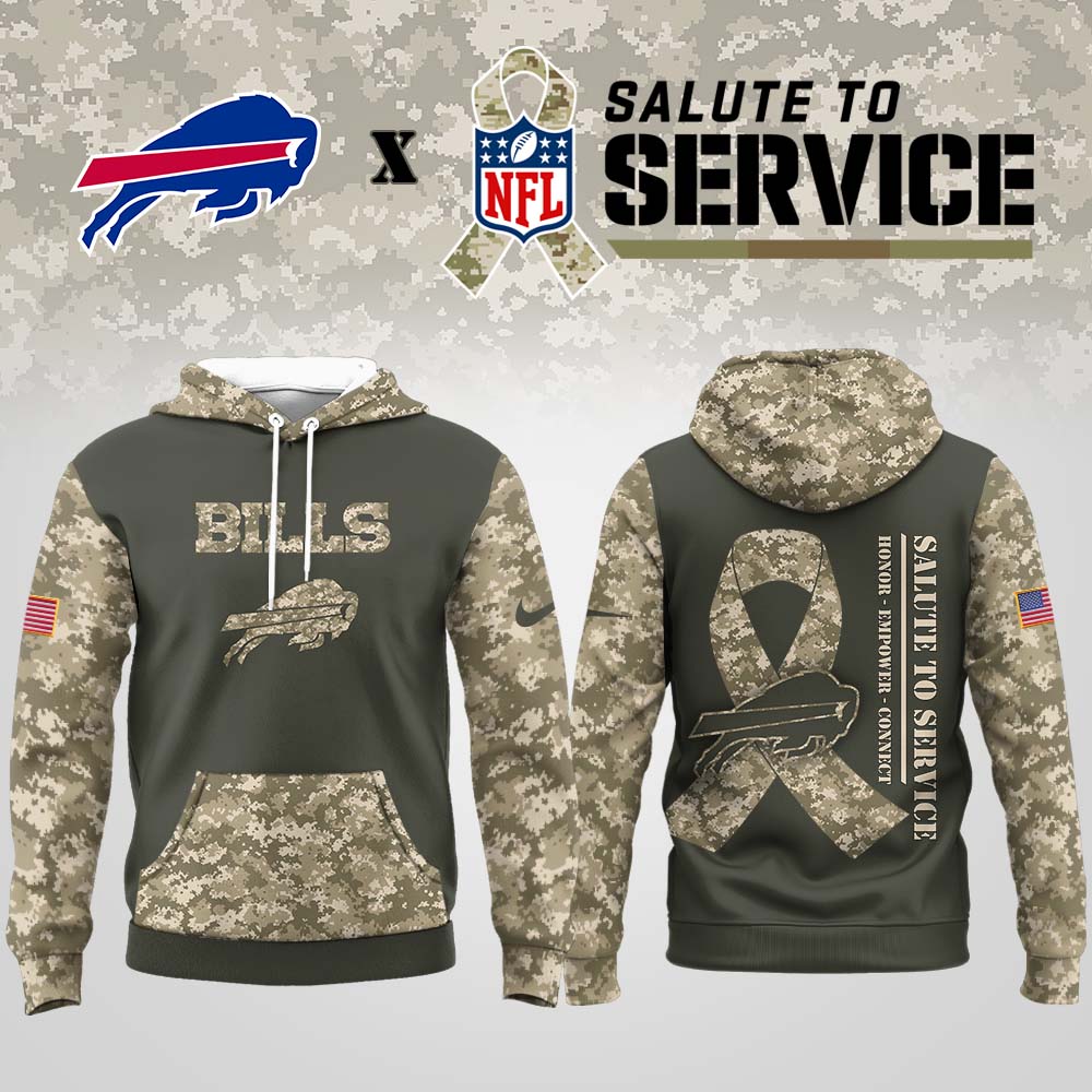 Buffalo Bills  Premium NFL Salute To Service Hoodie Men