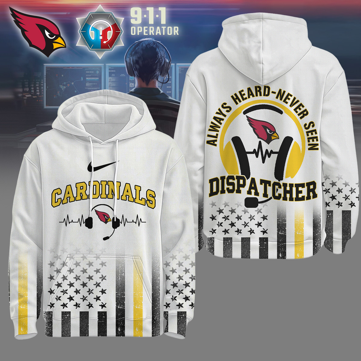 Arizona Cardinals  Premium NFL Dispatcher Fan Hoodie