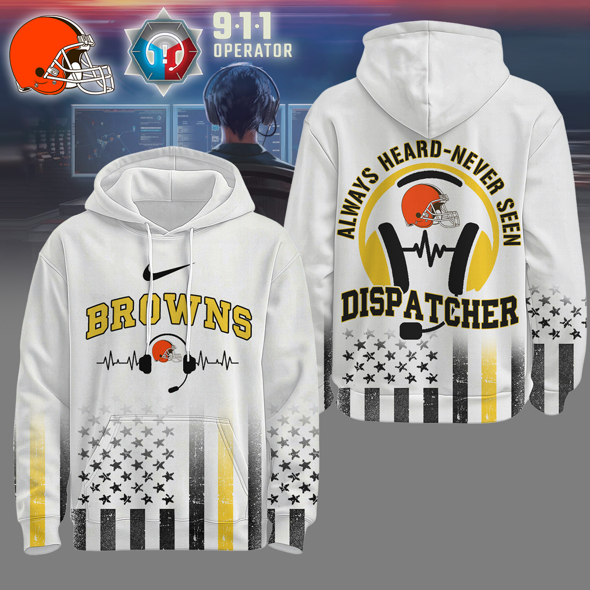 Cleveland Browns  Premium NFL Dispatcher Fan Hoodie