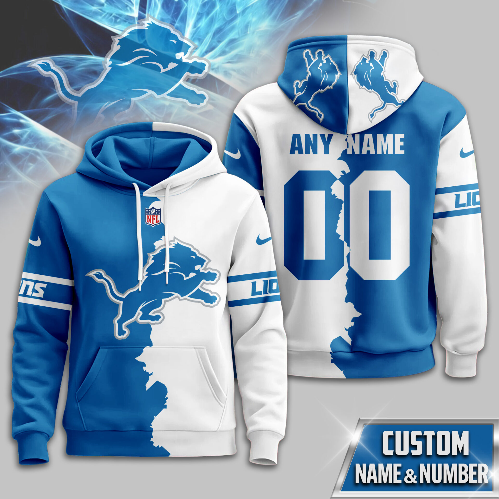 Detroit Lions  Premium Victory Split Hoodie For Women