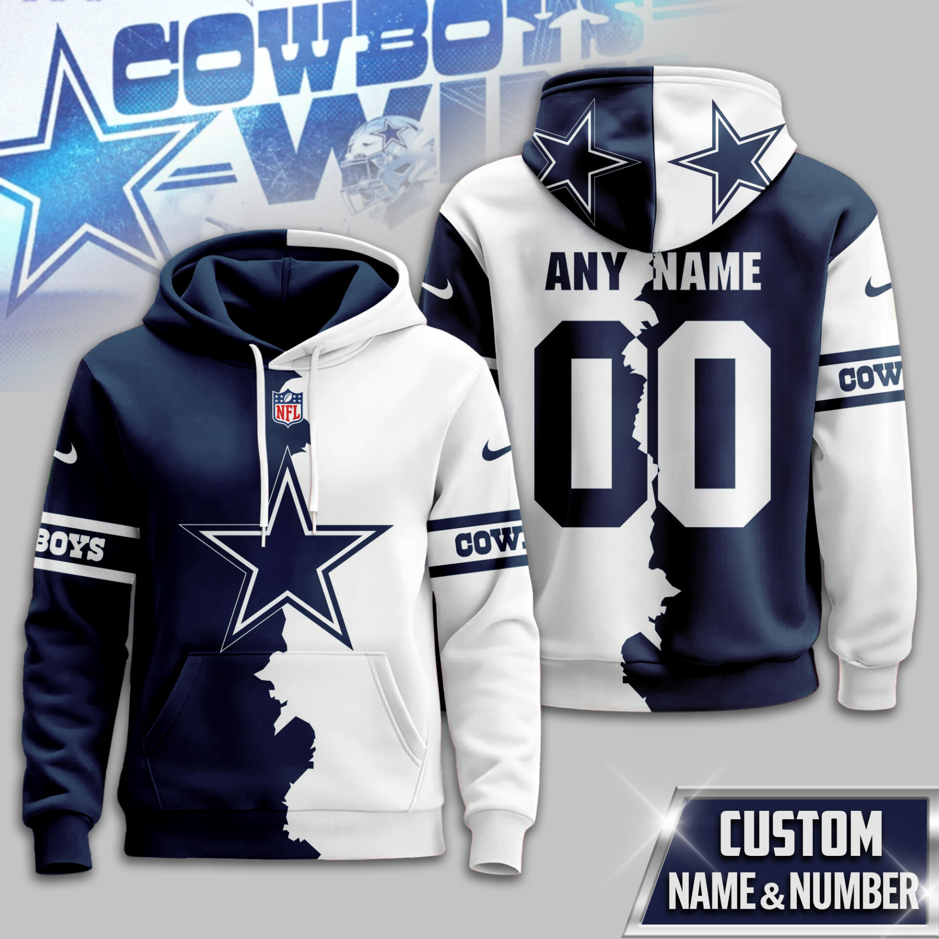 Dallas Cowboys  Premium Victory Split Hoodie For Women