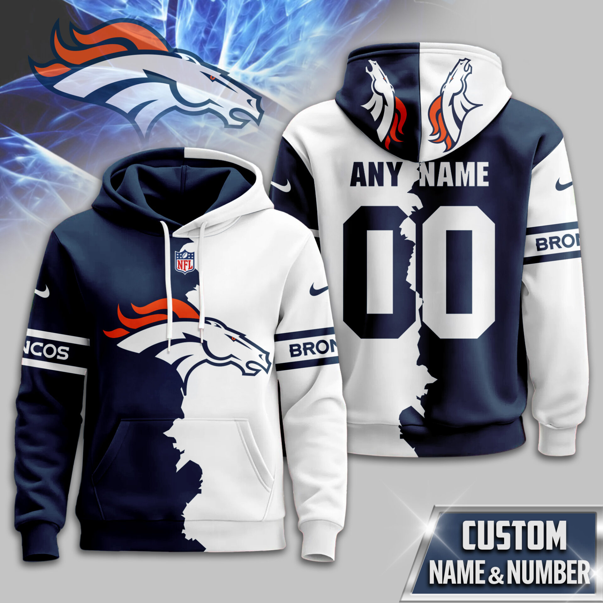 Denver Broncos  Premium Victory Split Hoodie For Women