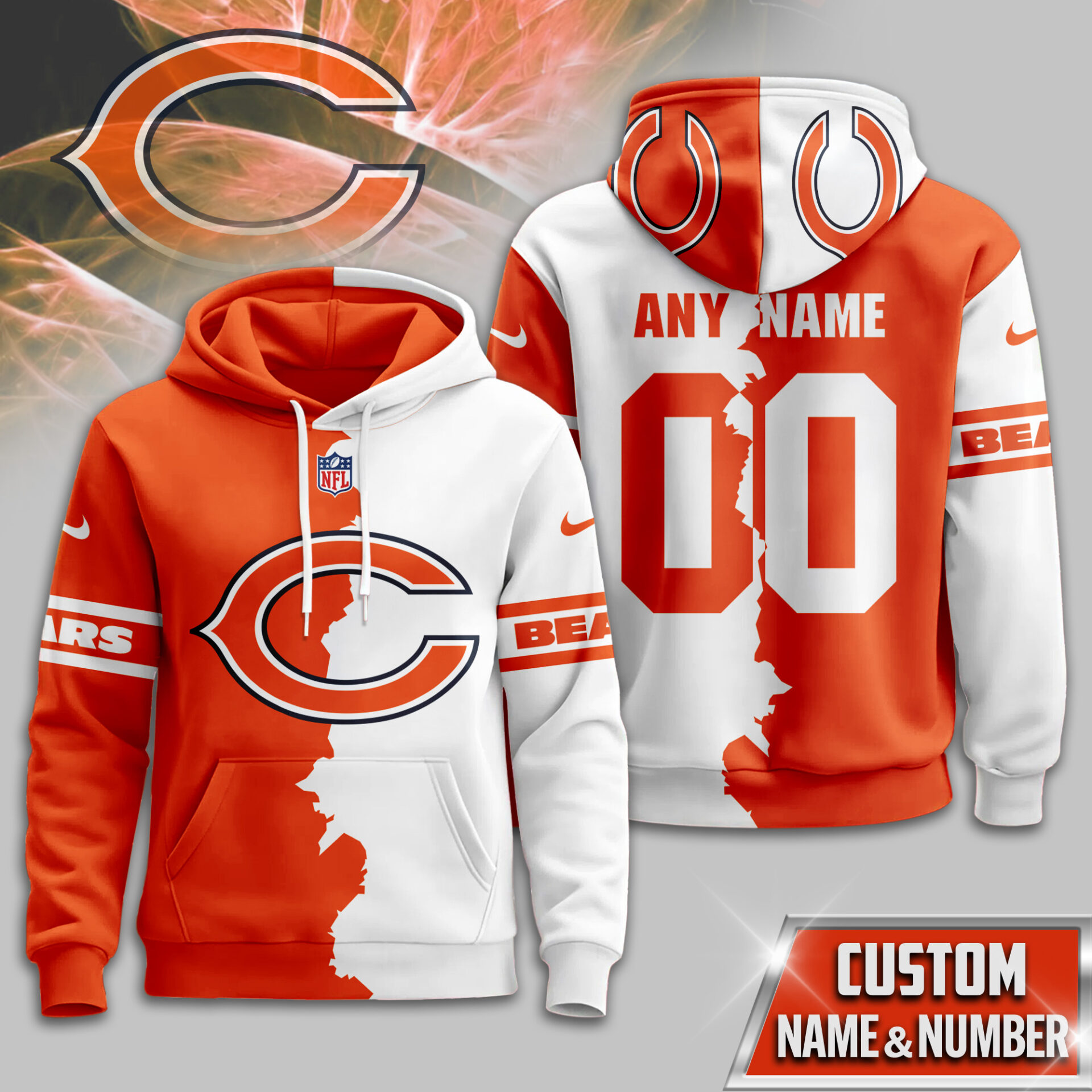 Chicago Bears  Premium Victory Split Hoodie For Women