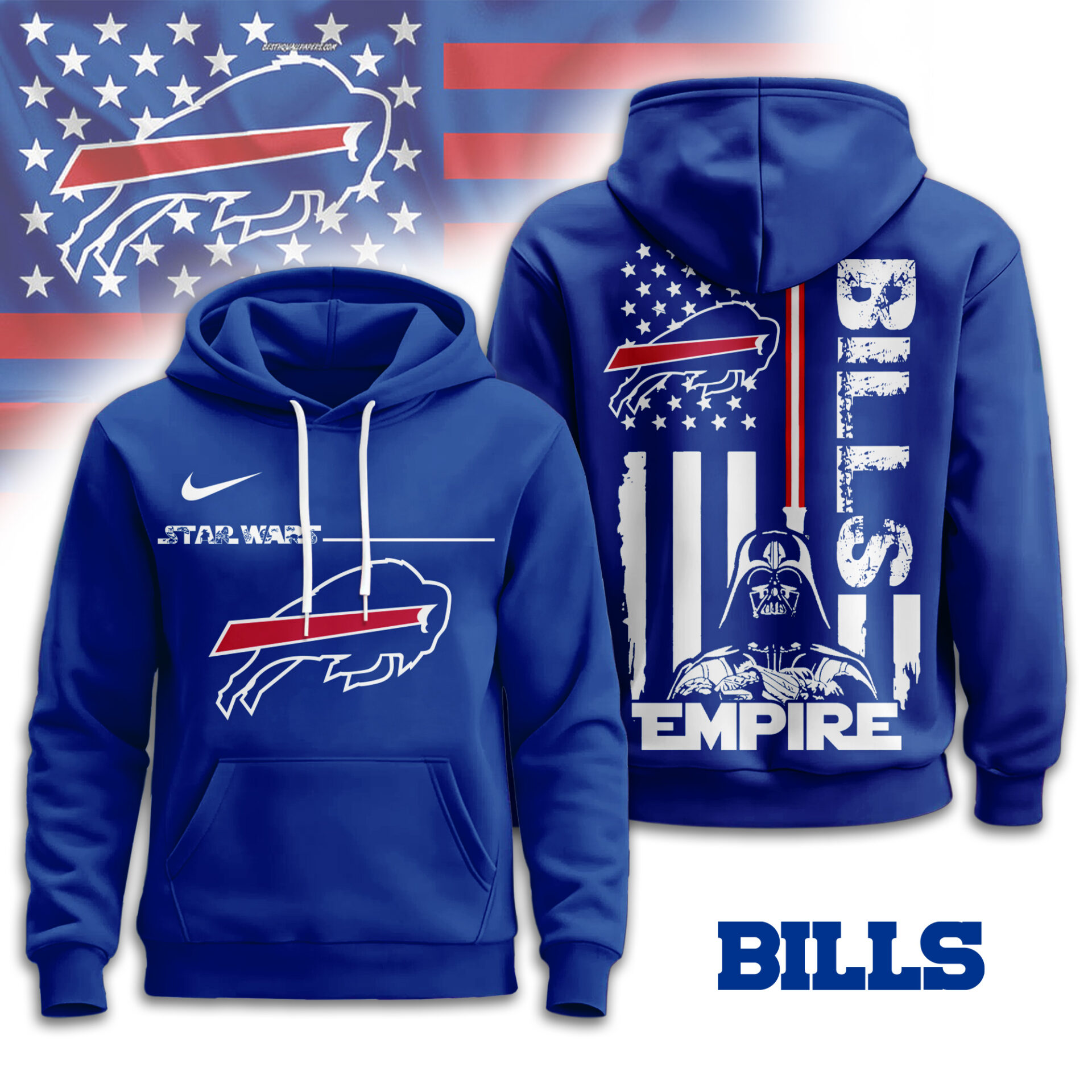 Buffalo Bills  Premium NFL Starwars Empire Hoodie For Women