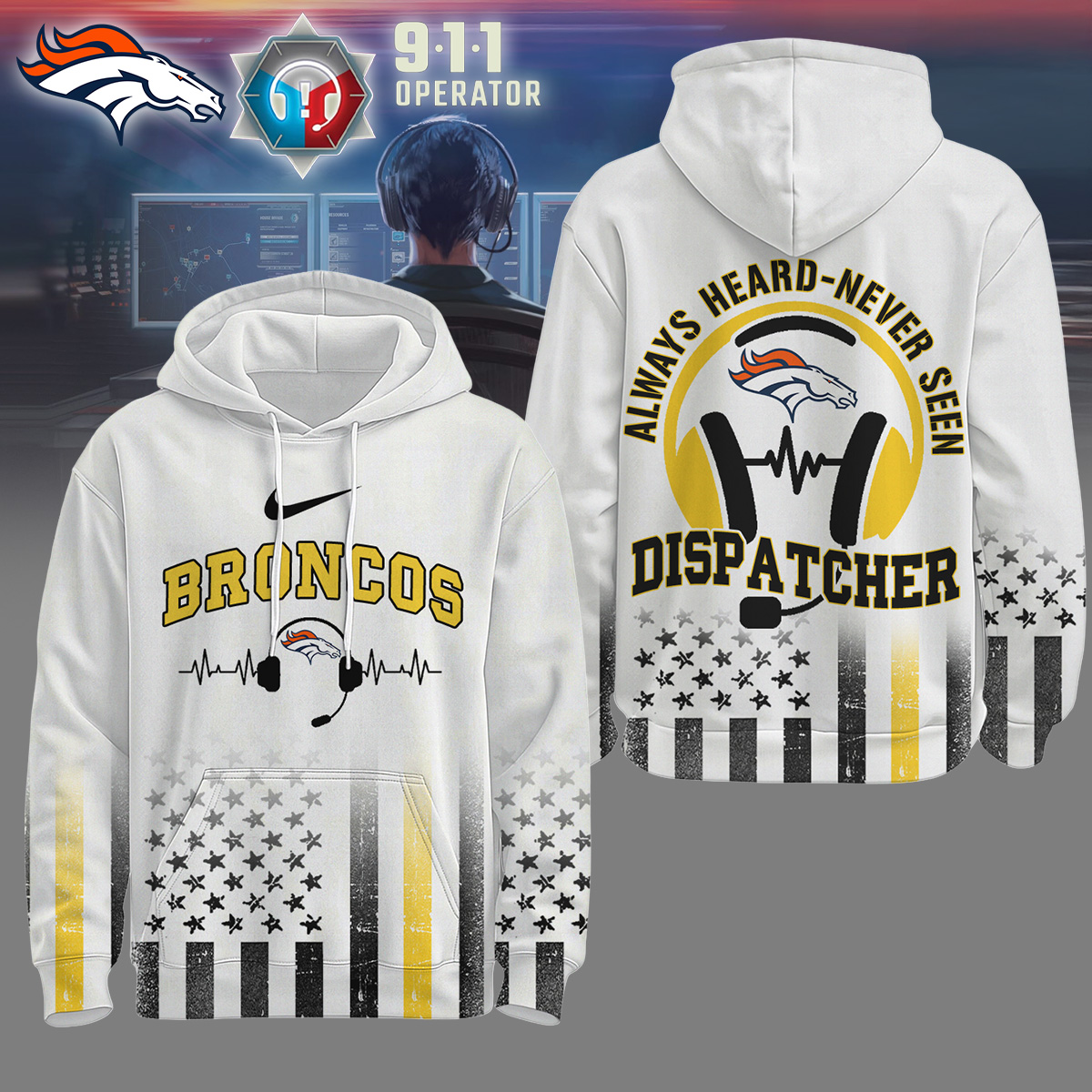 Denver Broncos  Premium NFL Dispatcher Fan Hoodie