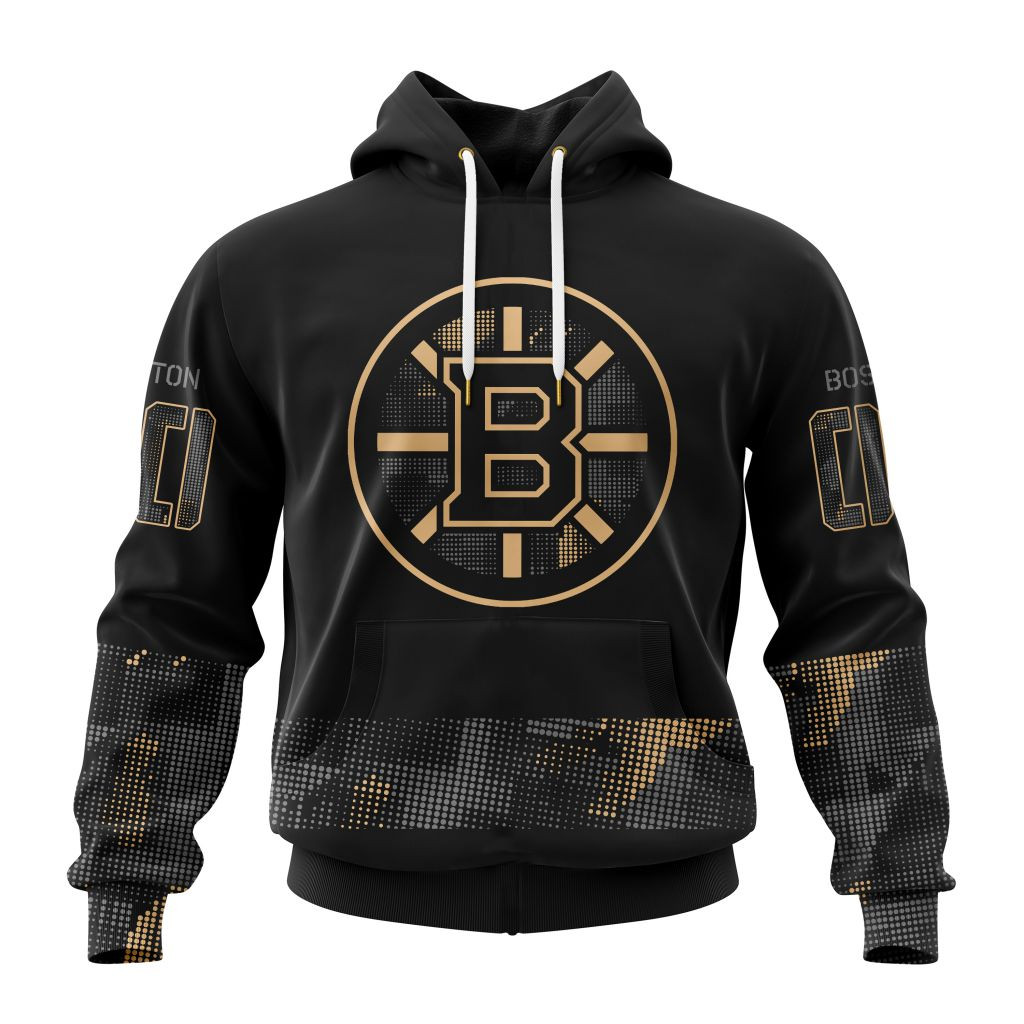 Boston Bruins Personalized Military Appreciation Hoodie For Men