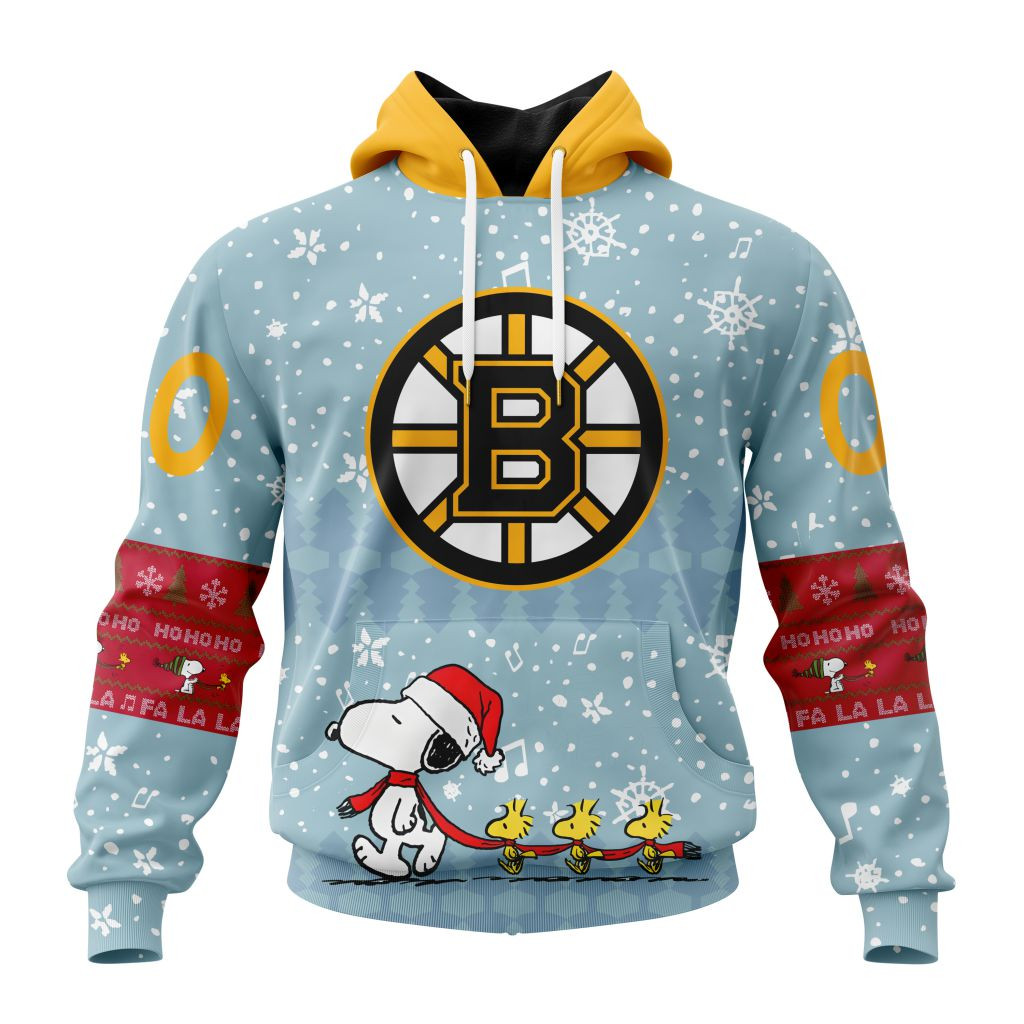 Boston Bruins Special Peanuts Christmas Hoodie For Men