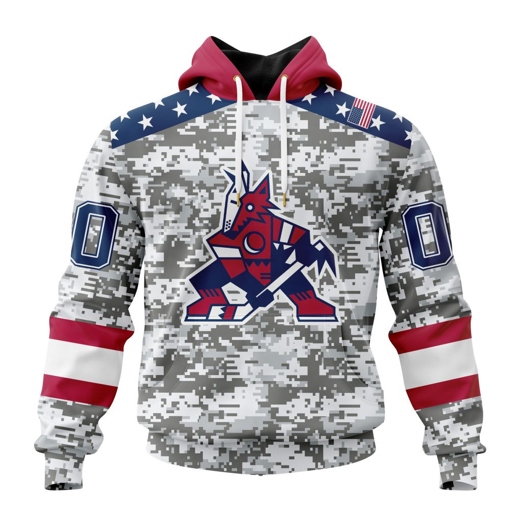 Arizona Coyotes Special Camo Design For Veterans Day Hoodie 
