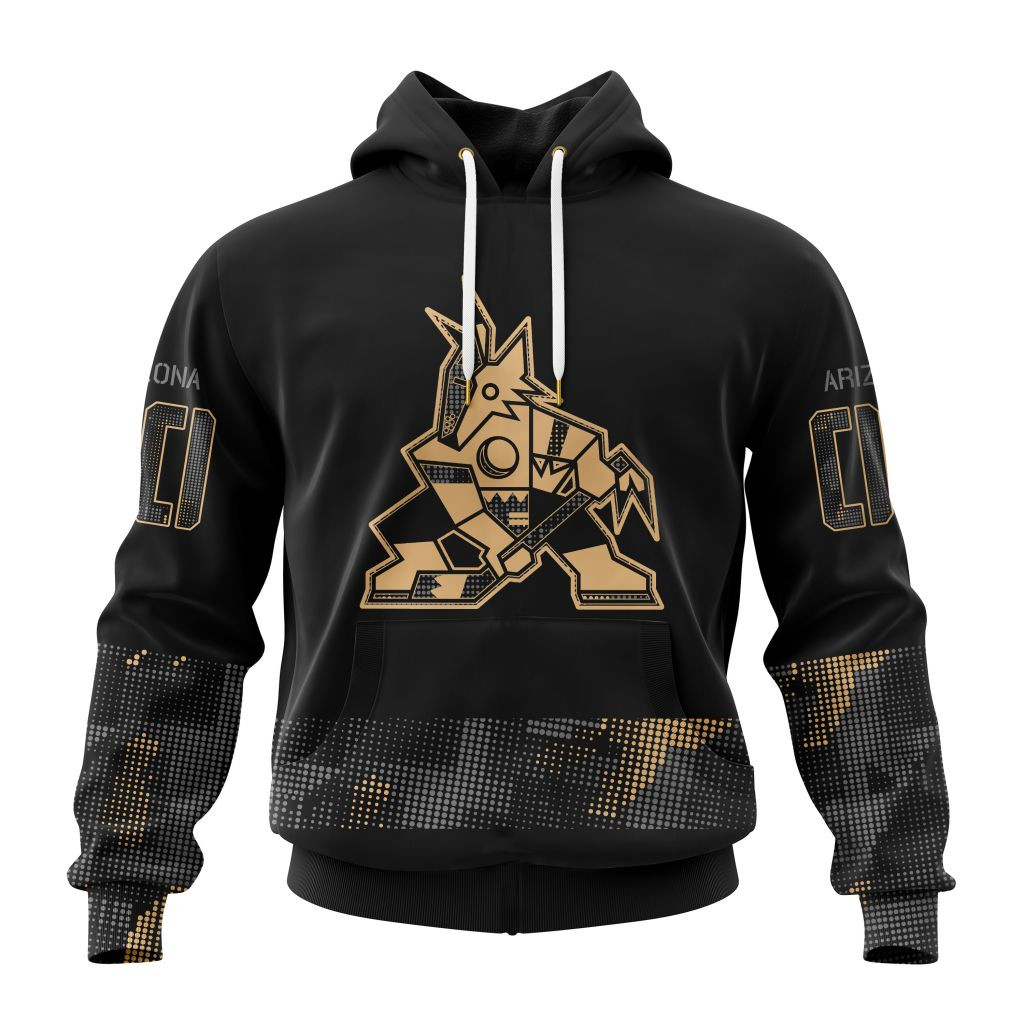 Arizona Coyotes Personalized Military Appreciation Hoodie For Men