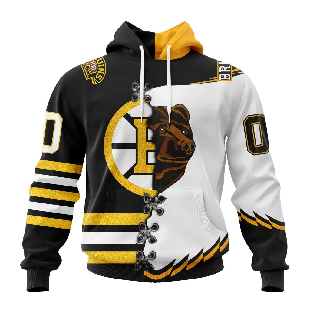 Boston Bruins Special Home Mix Reverse Retro Personalized Kits Hoodie 