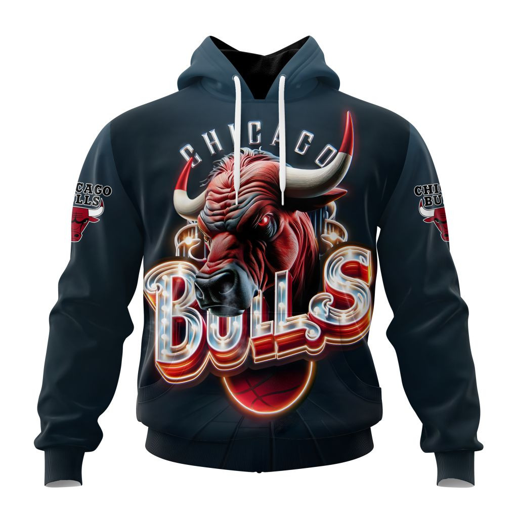 Chicago Bulls Special Realistic Team Logo Hoodie For Men