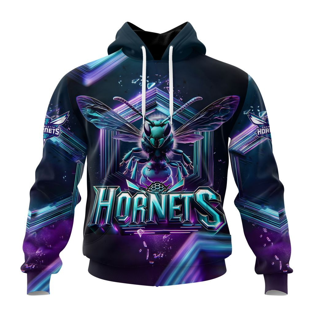 Charlotte Hornets Special Realistic Team Logo Hoodie For Men