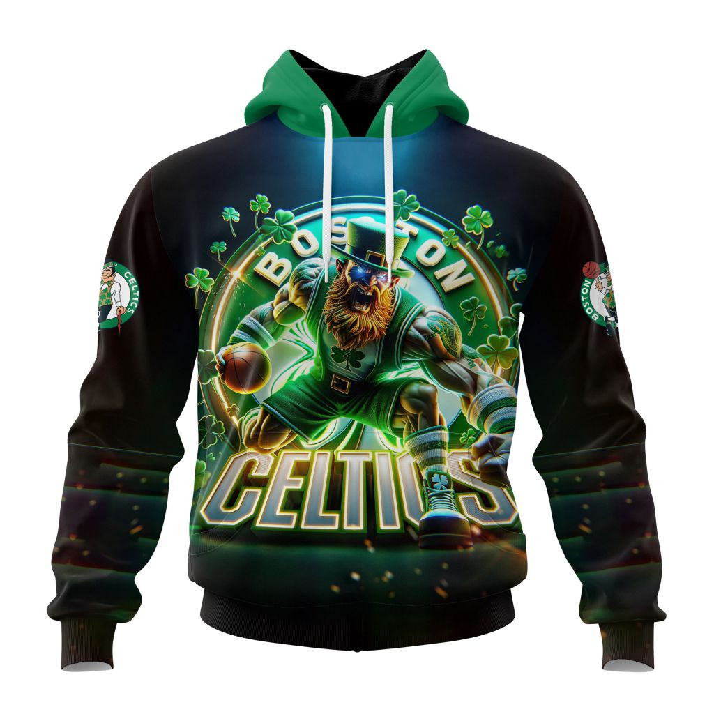 Boston Celtics Special Realistic Team Logo Hoodie For Men