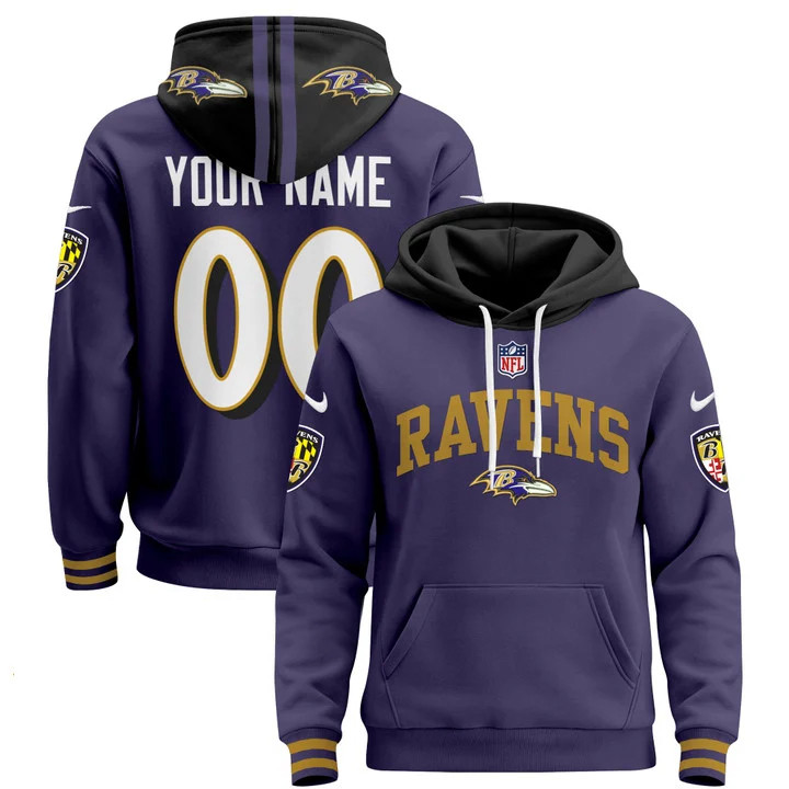 Baltimore Ravens 2025 Custom Pullover Hoodie All Printed