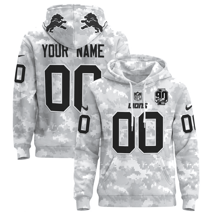 Detroit Lions 2024 Salute To Service Custom Pullover Hoodie All Printed
