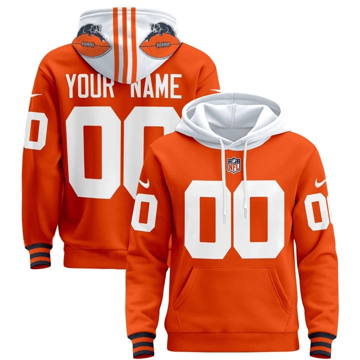 Chicago Bears Throwback 2025 Custom Pullover Hoodie All Printed