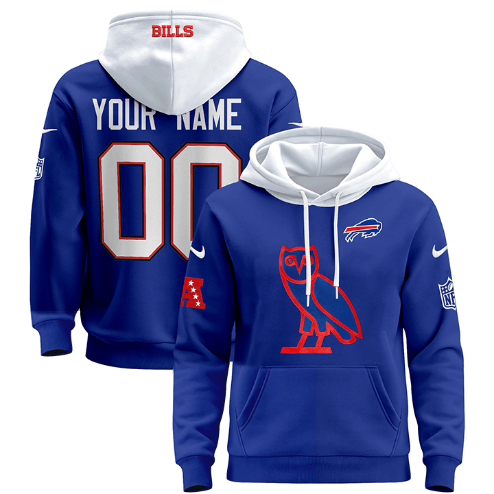 Buffalo Bills Ovo 2025 Custom Pullover Hoodie All Printed