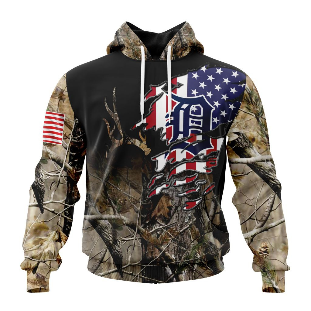 Detroit Tigers Special Camo Realtree Hunting Hoodie 