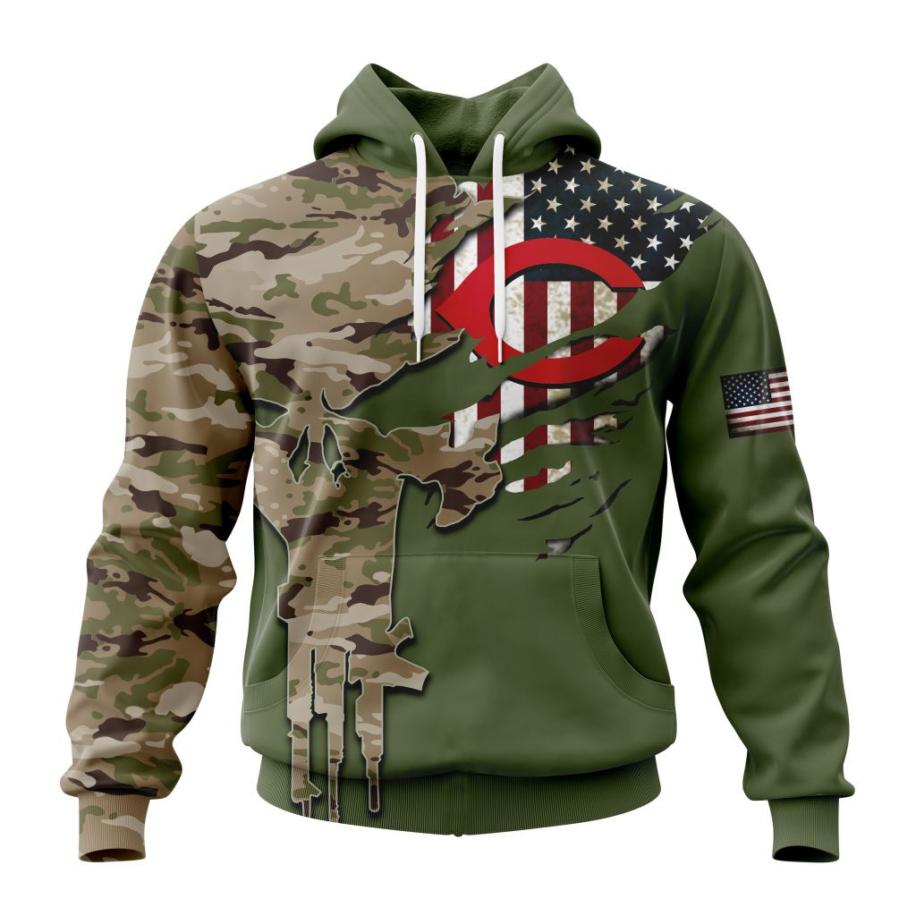 Cincinnati Reds Special Camo Design For Veterans Day Hoodie 
