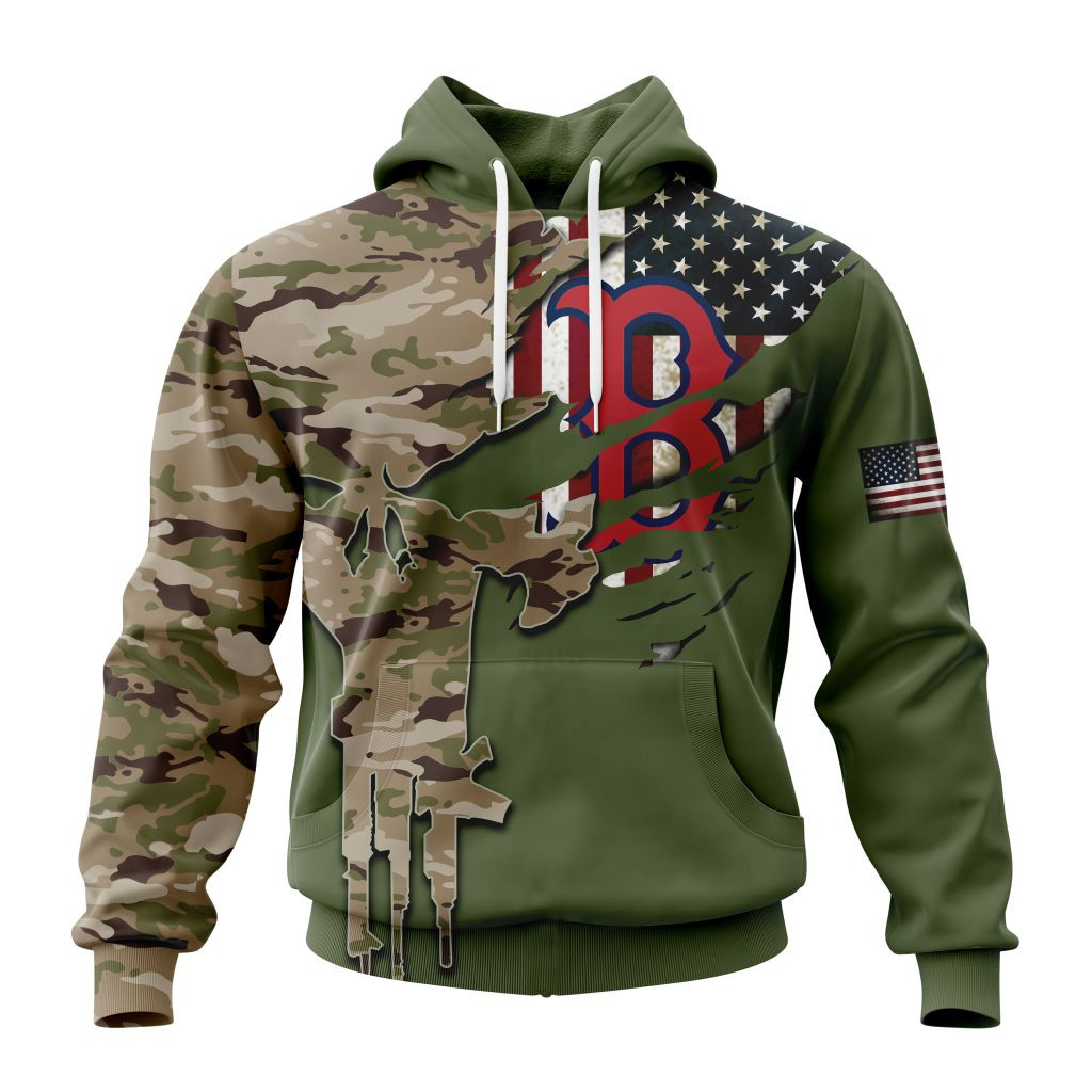 Boston Red Sox Special Camo Design For Veterans Day Hoodie 