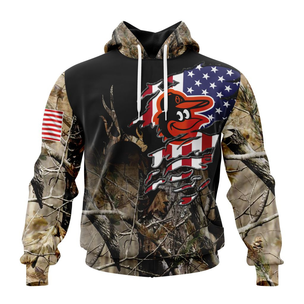 Baltimore Orioles Special Camo Realtree Hunting Hoodie 