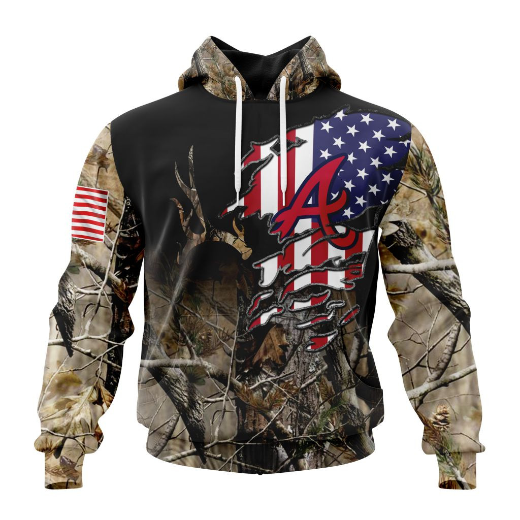 Atlanta Braves Special Camo Realtree Hunting Hoodie 