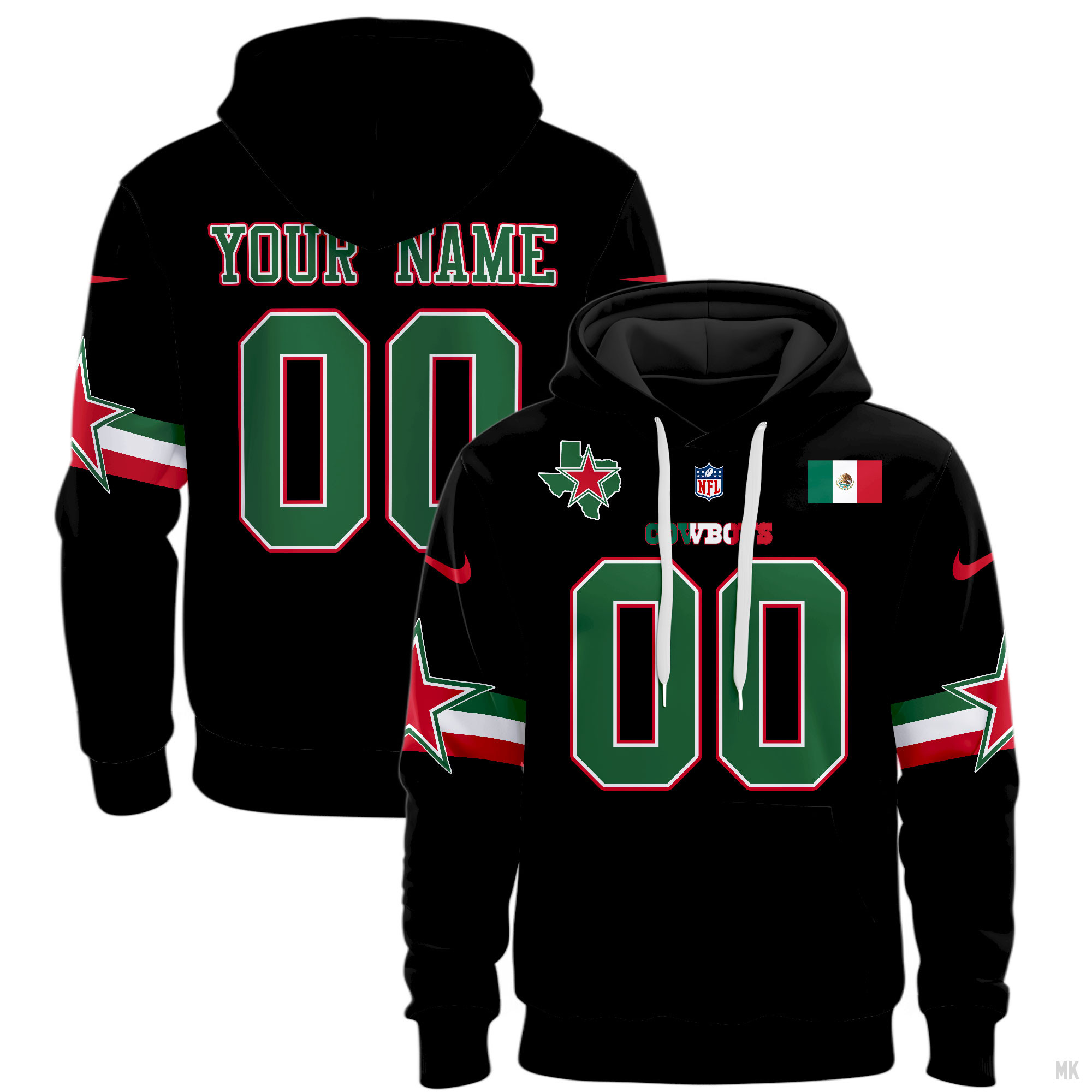Dallas Cowboys  2024 Mexico Vapor Premier Limited Custom Jersey Hoodie 