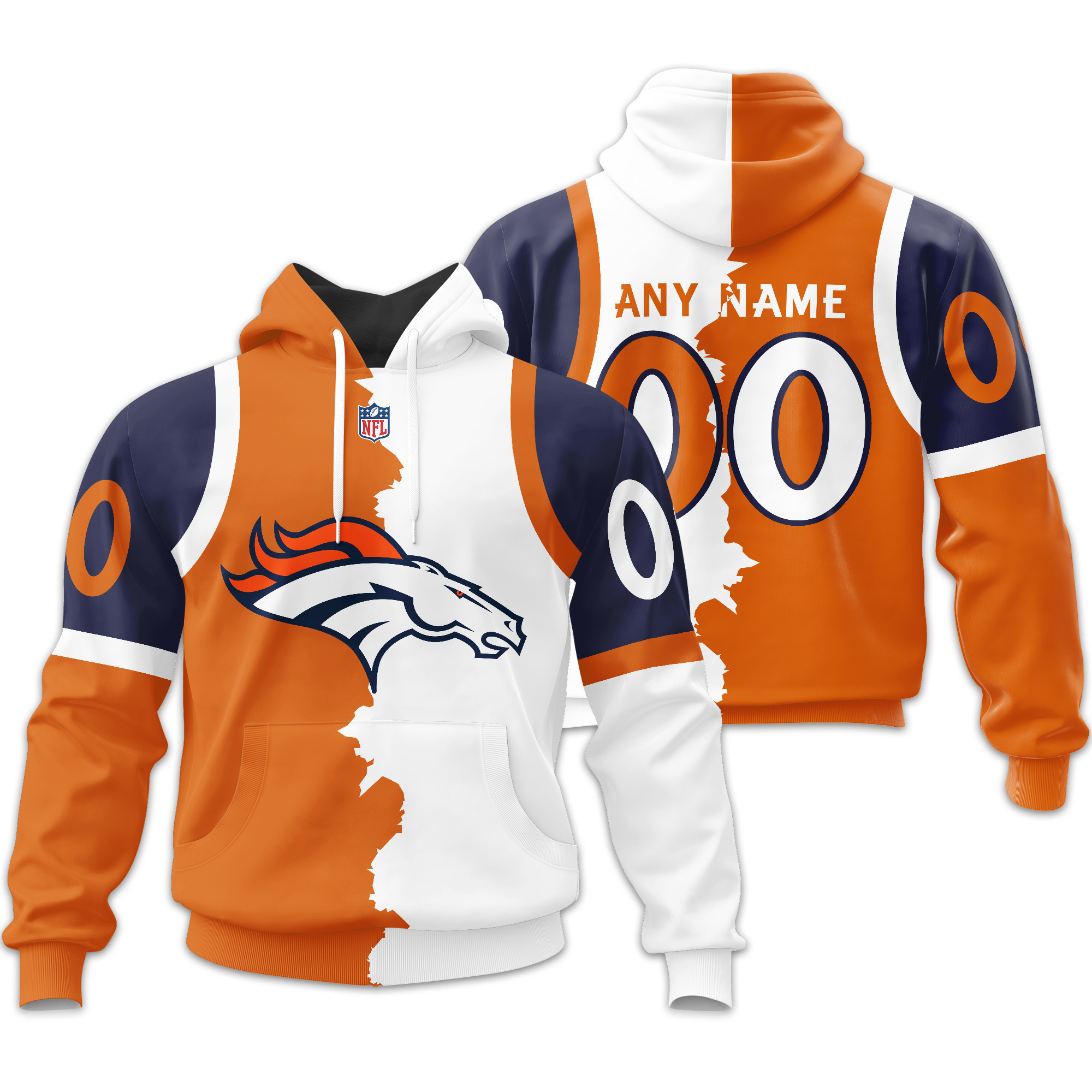 Denver Broncos  Home Mix Away Hoodie