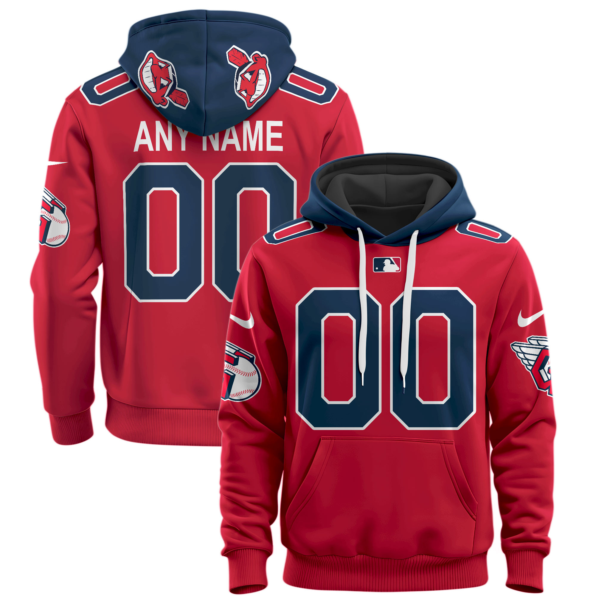 Cleveland Guardians Custom Name Number Jersey Hoodie
