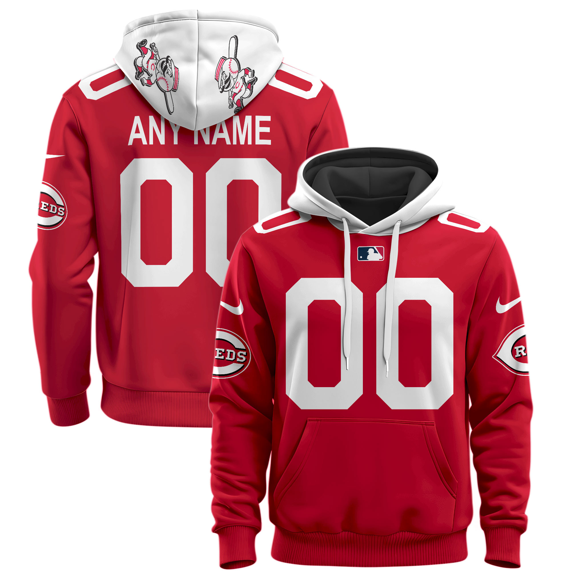Cincinnati Reds Custom Name Number Jersey Hoodie