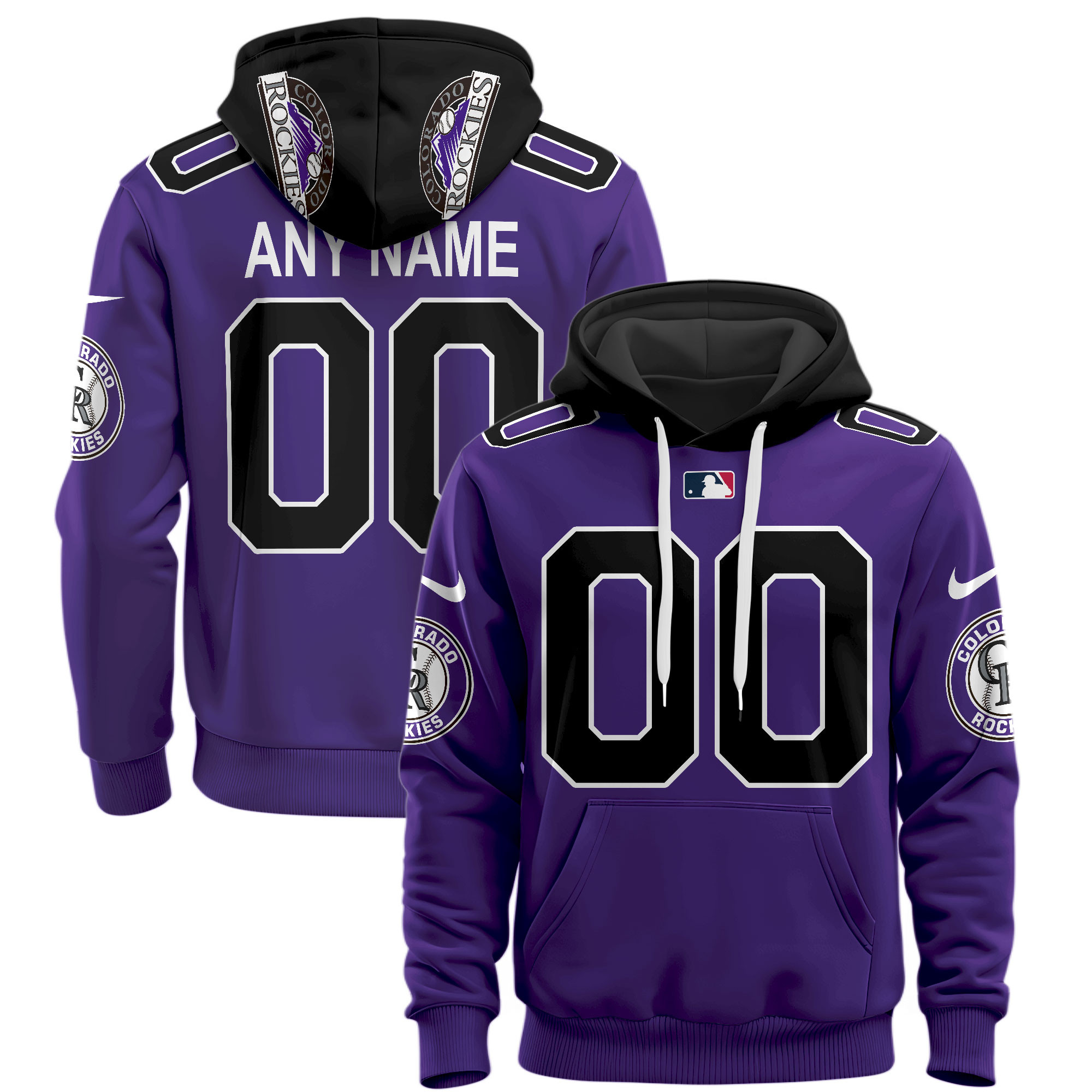 Colorado Rockies Custom Name Number Jersey Hoodie