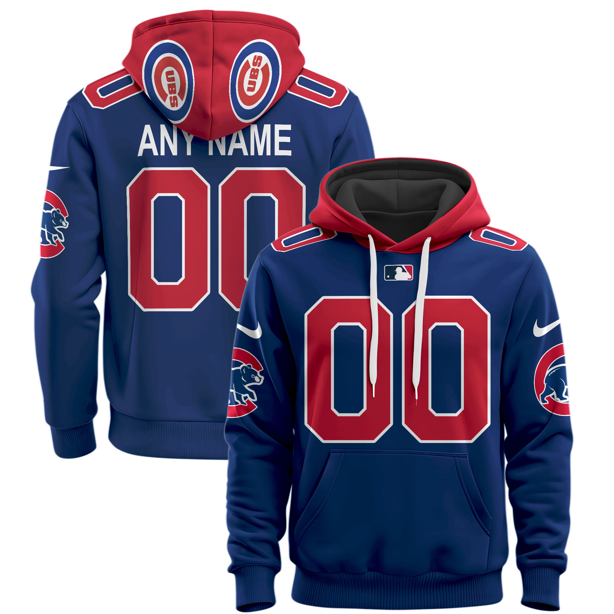 Chicago Cubs Custom Name Number Jersey Hoodie