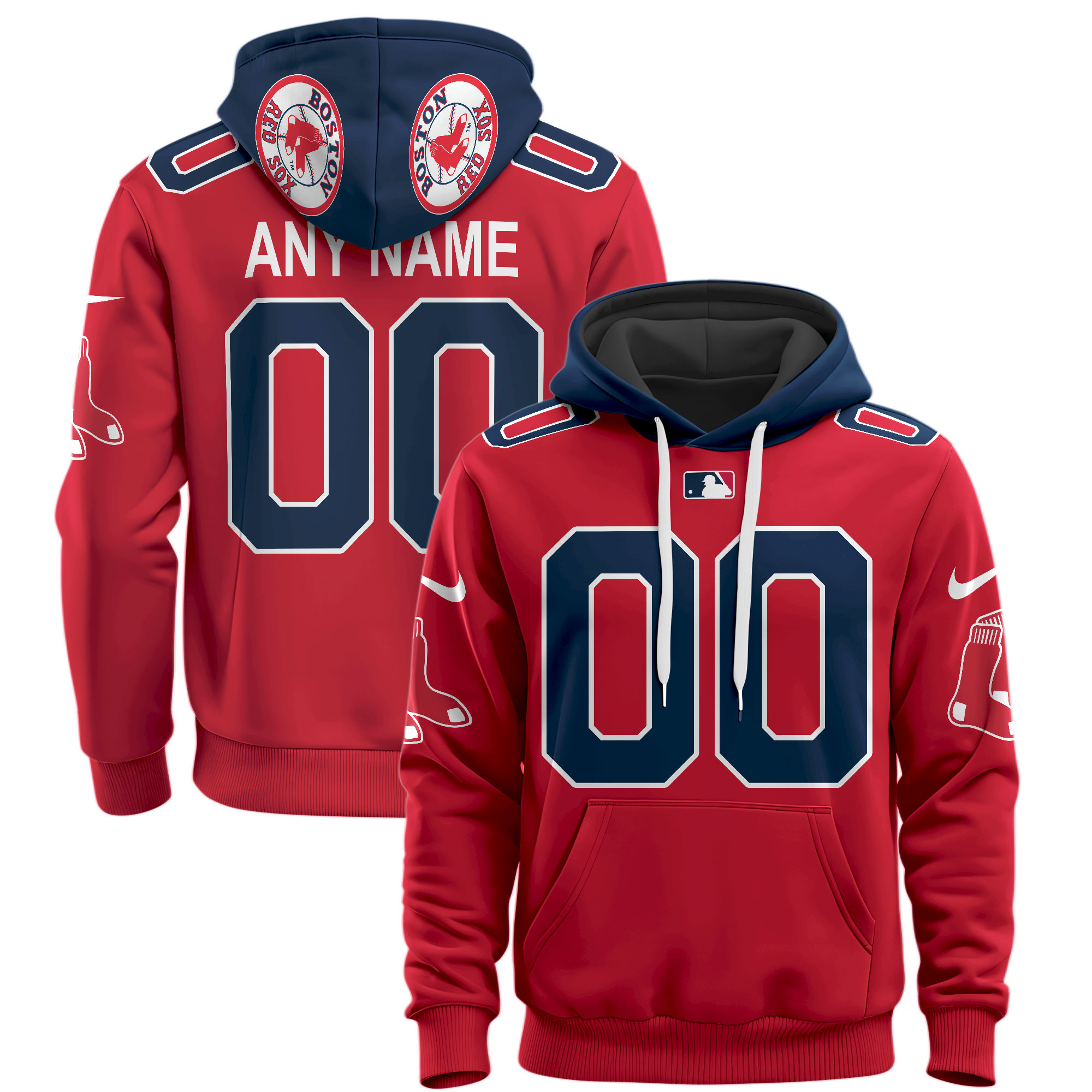 Boston Red Sox Custom Name Number Jersey Hoodie