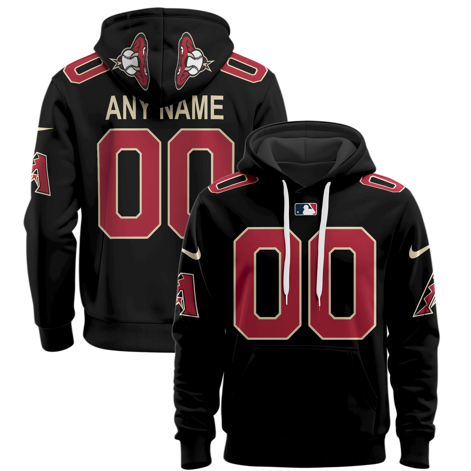 Arizona Diamondbacks Custom Name Number Jersey Hoodie