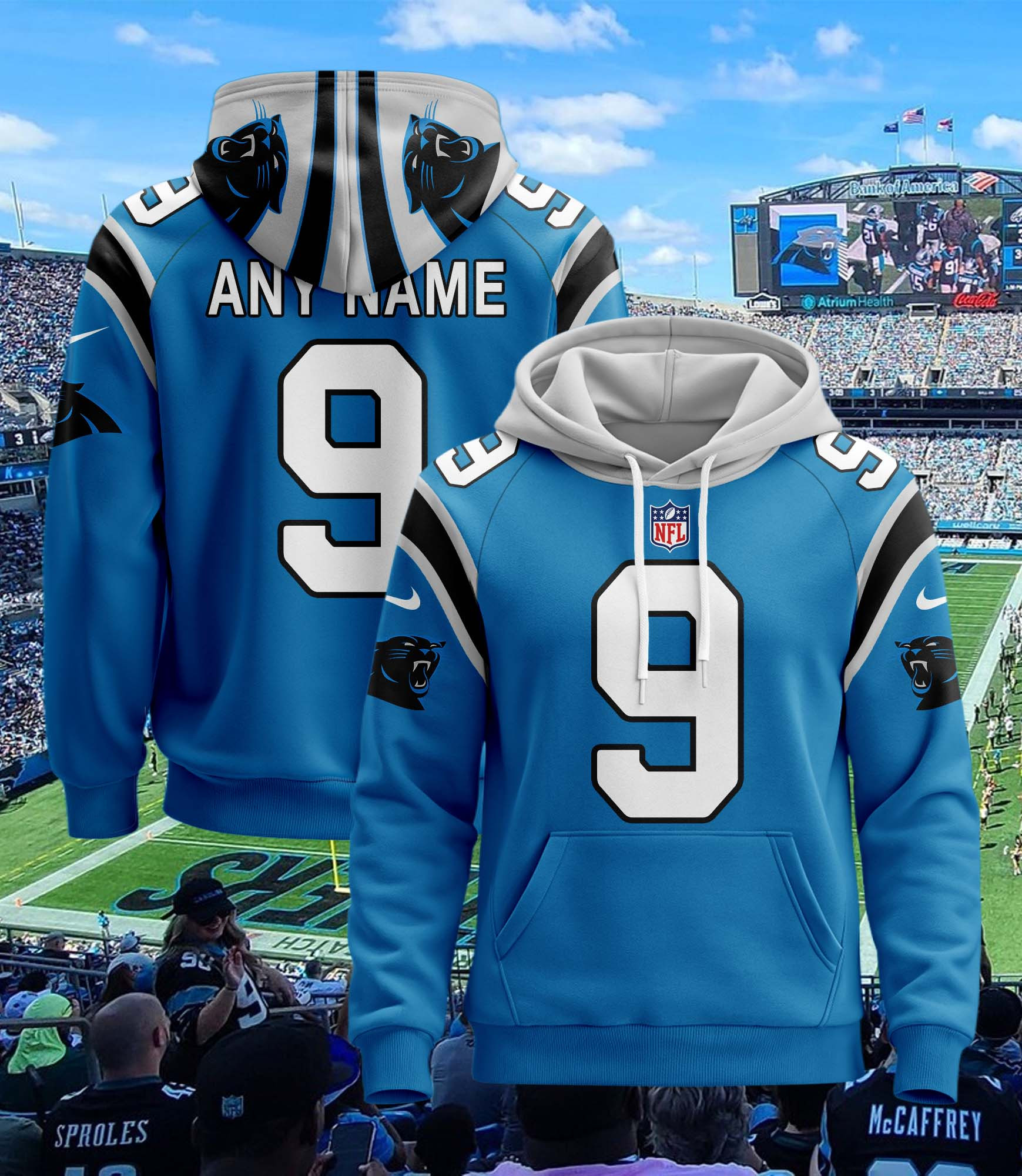 Carolina Panthers Custom Jersey Hoodie For Men