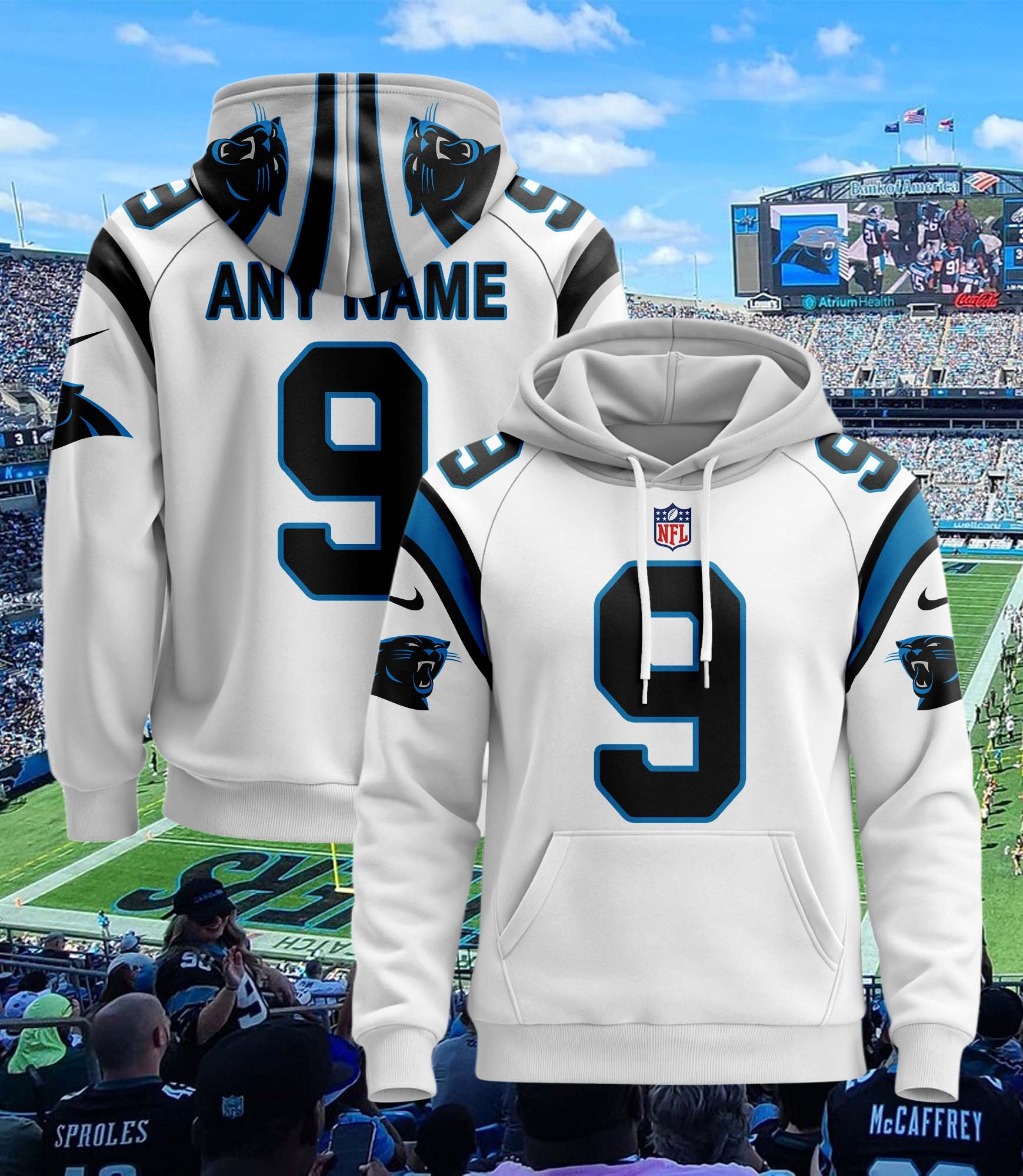 Carolina Panthers Custom Jersey Hoodie For Men
