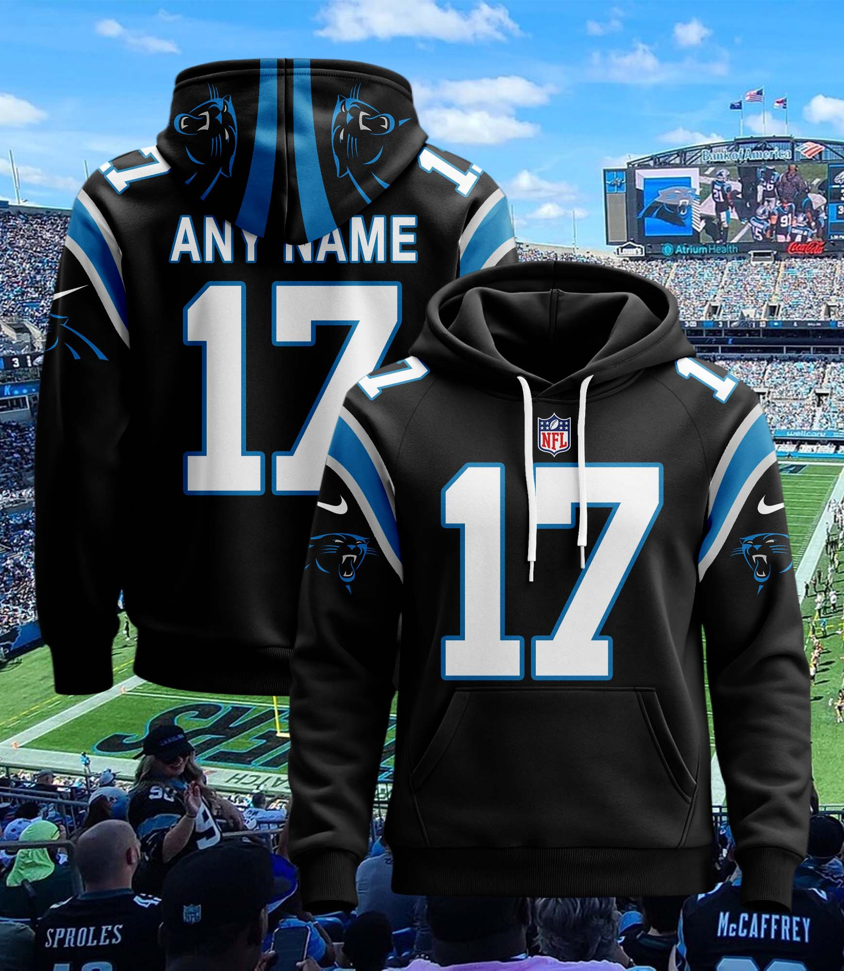 Carolina Panthers Custom Jersey Hoodie For Men