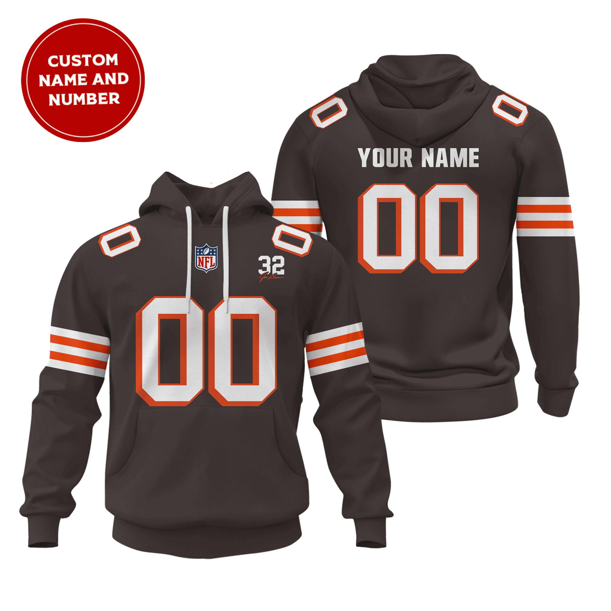 Cleveland Browns  Custom Name And Number Hoodie
