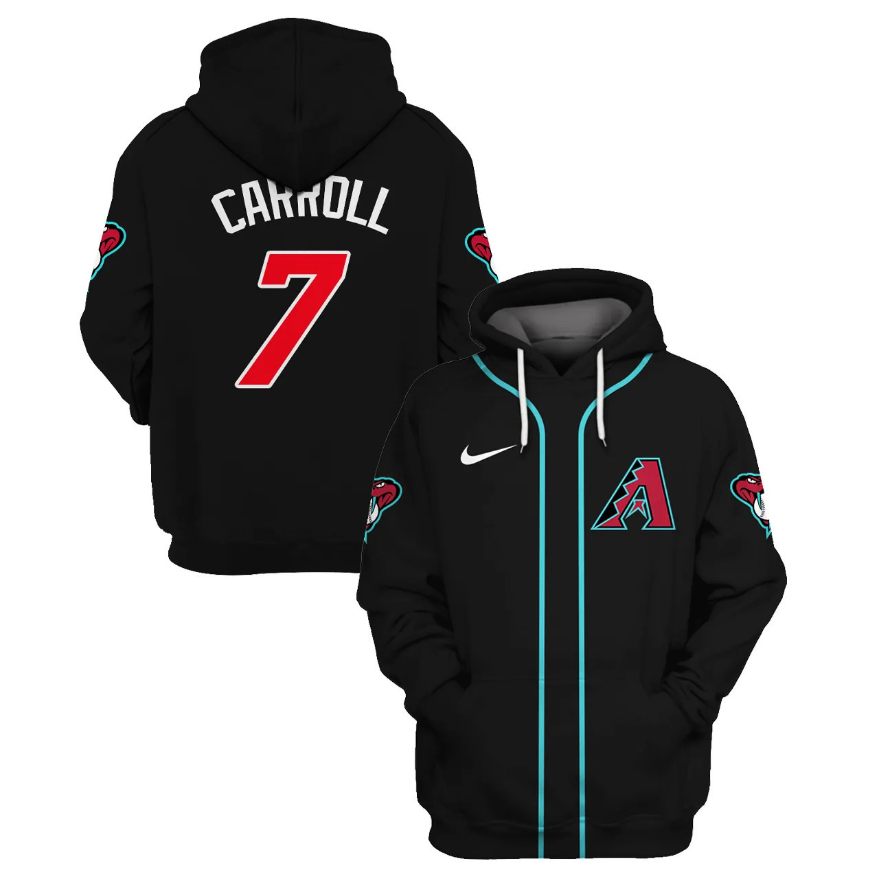 Arizona Diamondbacks Custom Name Number Jersey Hoodie
