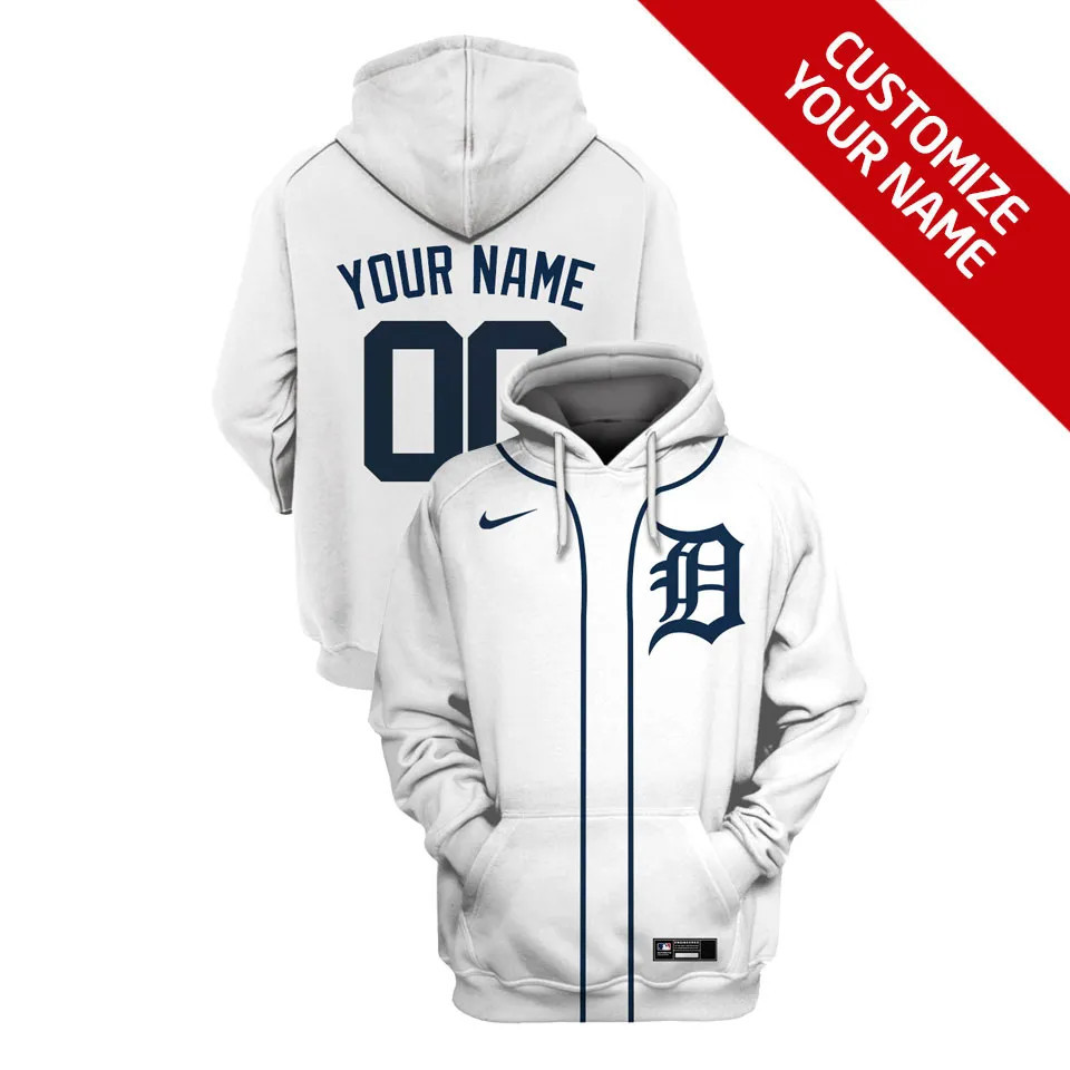 Detroit Tigers Custom Name Number Jersey Hoodie