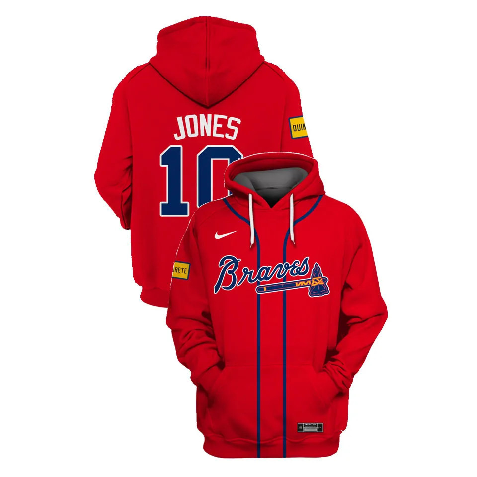 Atlanta Braves Custom Name Number Jersey Hoodie