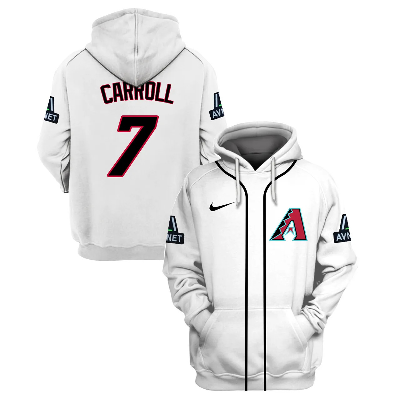 Arizona Diamondbacks Custom Name Number Jersey Hoodie