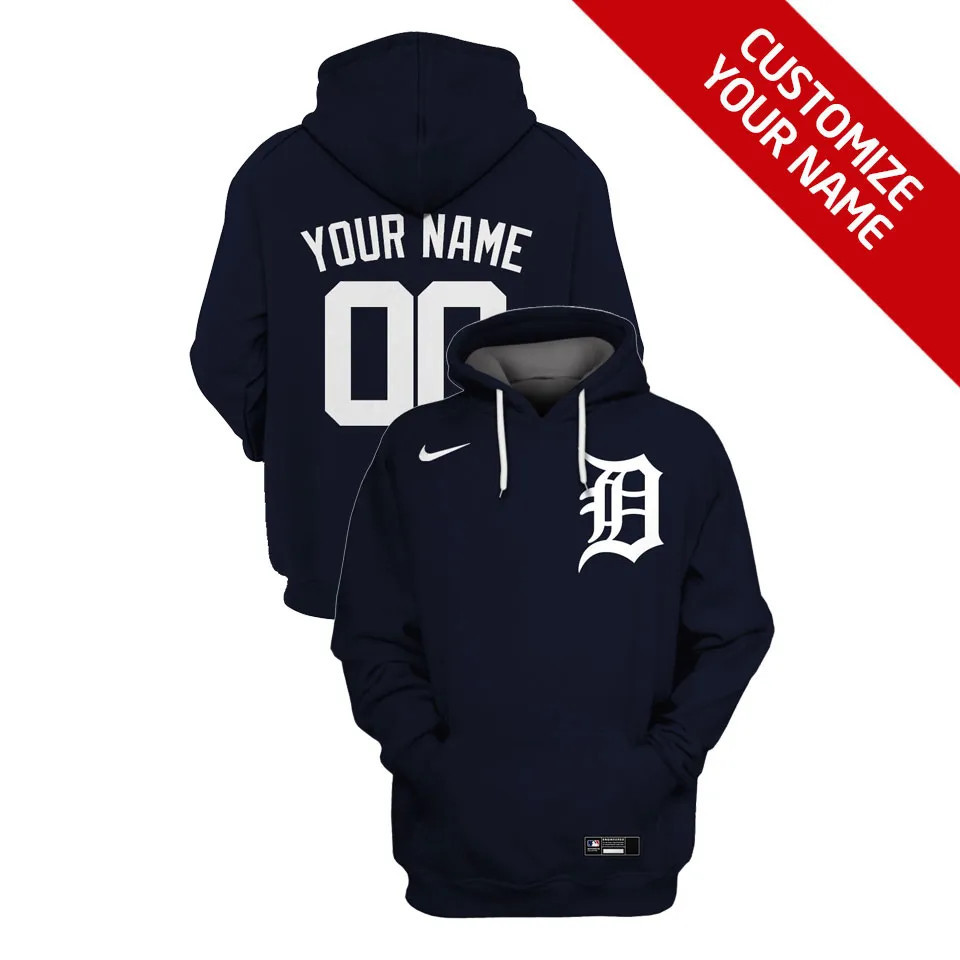 Detroit Tigers Custom Name Number Jersey Hoodie